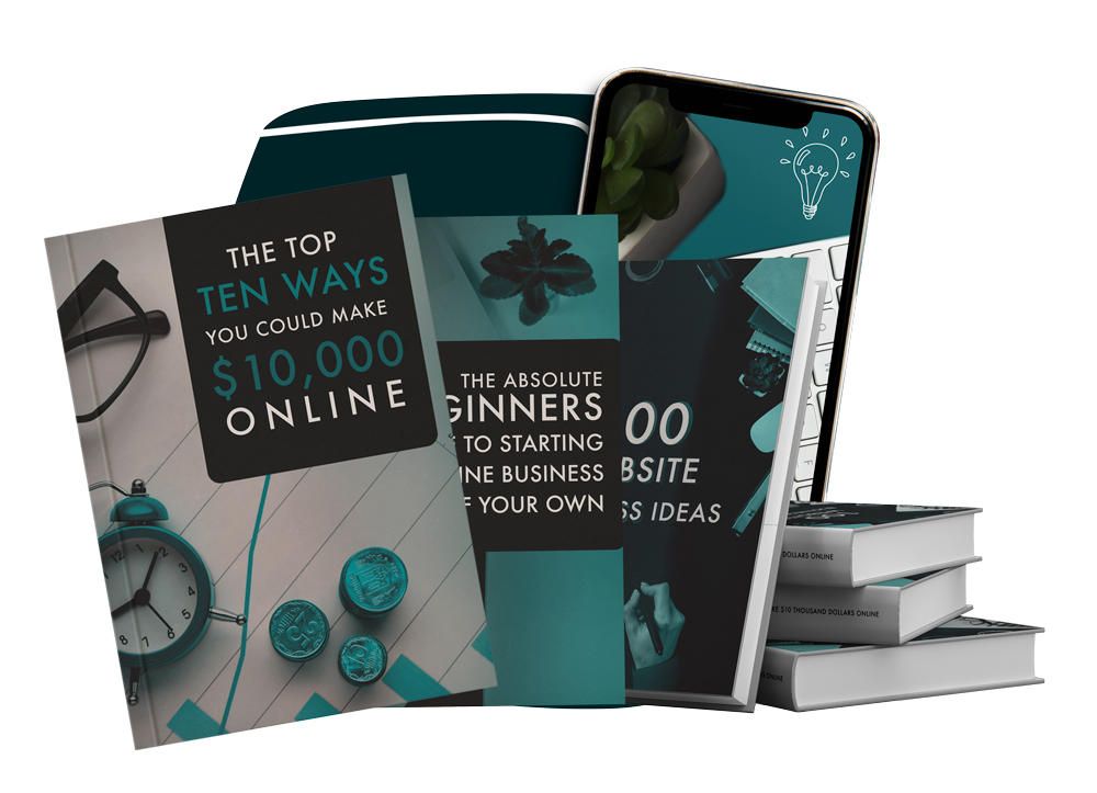 BUNDLE: The Top 10 Ways You Could Make $10,000 Online, The Absolute Beginners Guide To Starting An Online Business Of Your Own, 100 Website Business Ideas